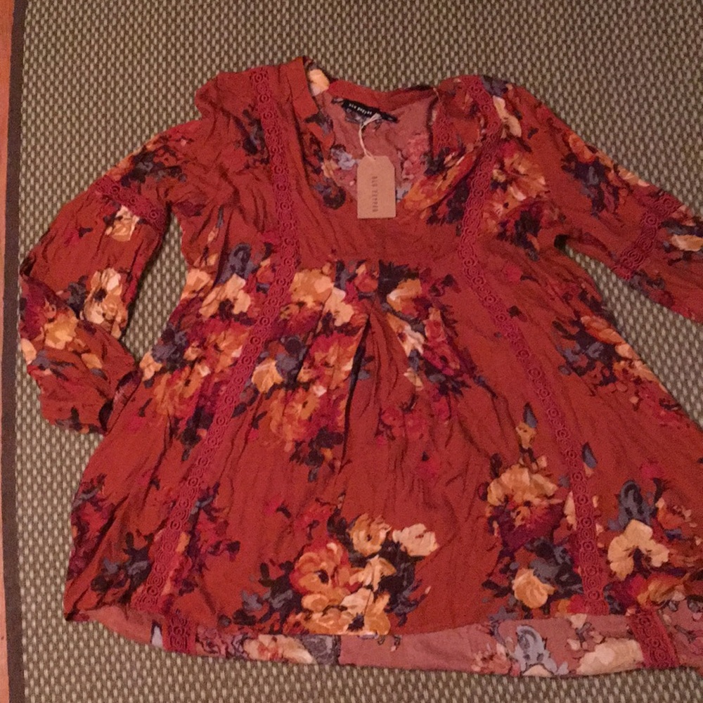 Orange floral tunic